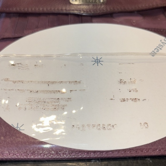 Fossil purple distressed leather long wallet with silver hardware. WLT 4 - Picture 10 of 13